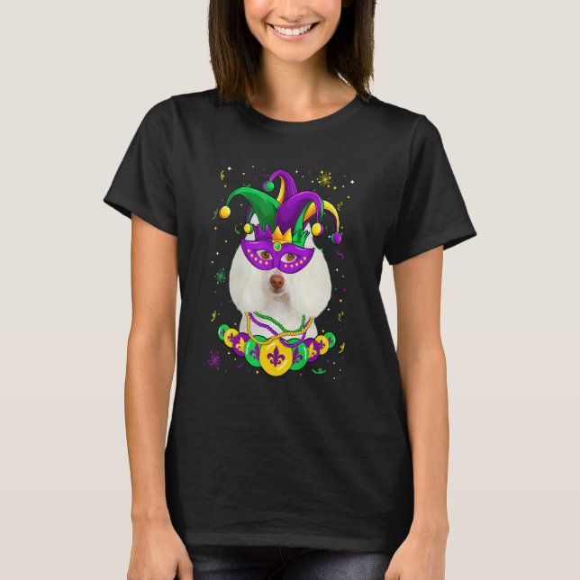 Poodle Dog Lover Mardi Gras Carnival Funny Mask Be T Shirt (Framsida)
