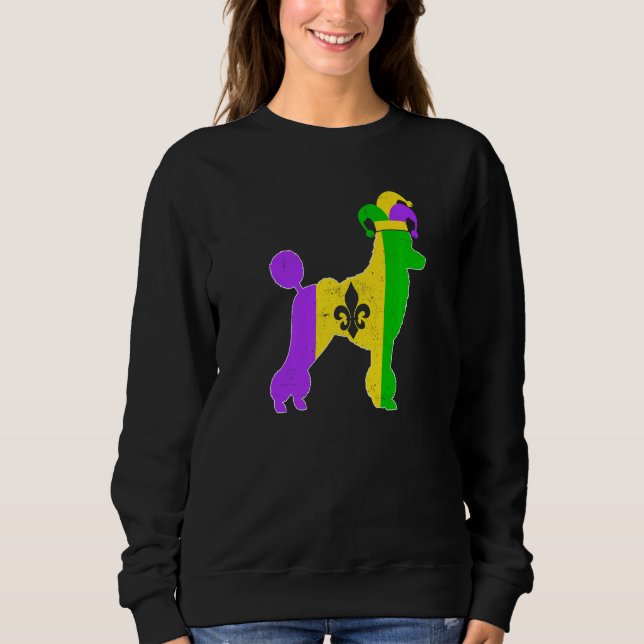 Poodle Dog Mardi Gras Carnivals Funny Puppy Jester T Shirt (Framsida)