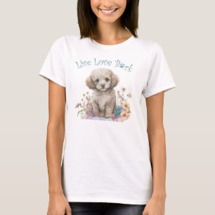 Poodle Dog Mom Blommig T Shirt