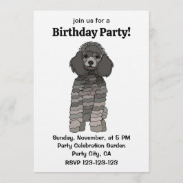 Poodle Dog Pet Birthday Party Inbjudningar