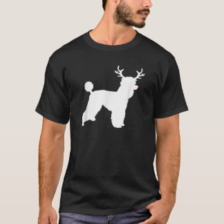 Poodle Dogs Christmas Costume Reindeer Antlers  T Shirt