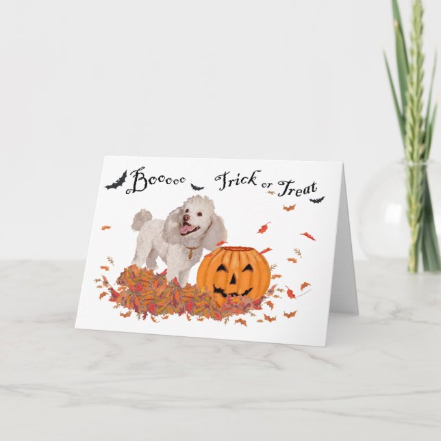 Poodle Halloween Kort (Framsida)