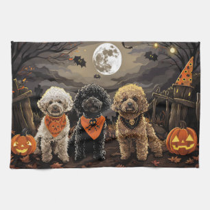 Poodle Halloween Kuslig Kökshandduk