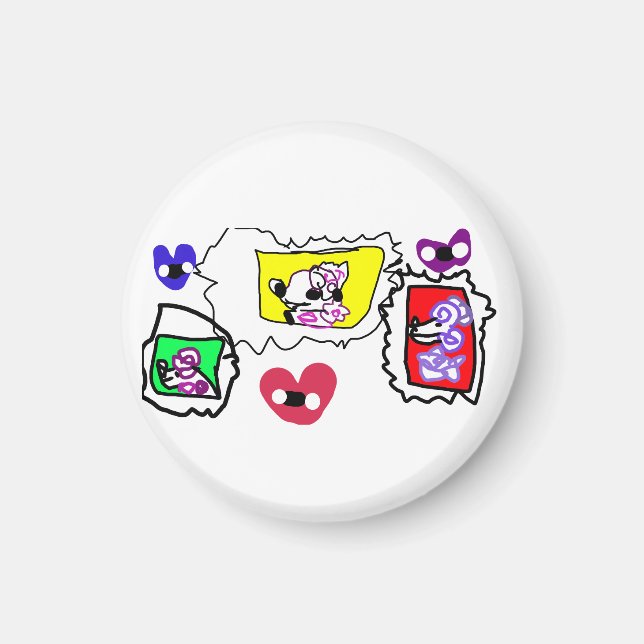 Poodle heart  magnet (Framsidan)