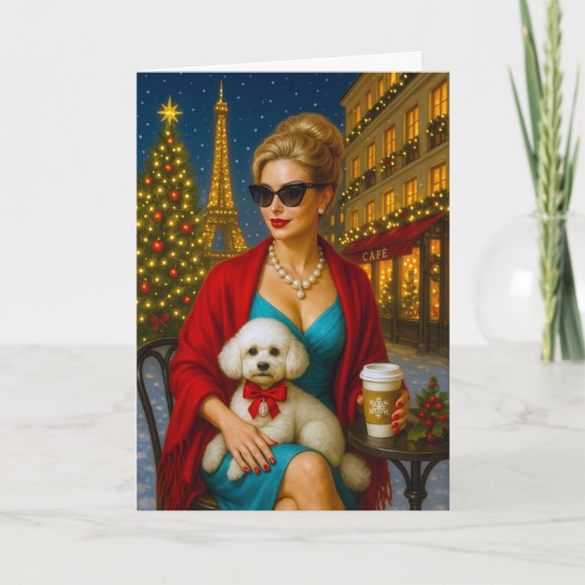 Poodle Holiday Card Helgkort (Framsida)