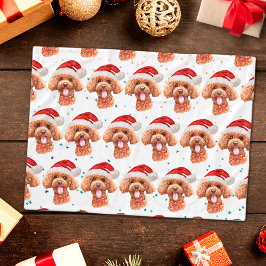 Poodle Hundras Christmas Stjärnor Fleecefilt