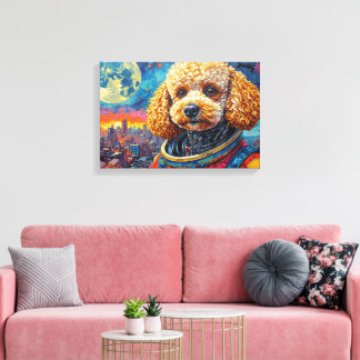 POODLE I RYMDEN-6 CANVASTRYCK