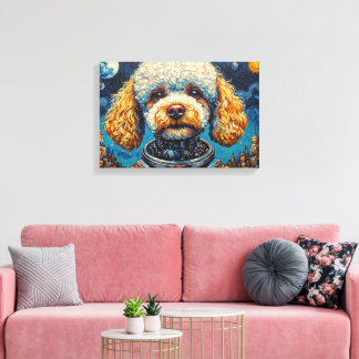 POODLE I RYMDEN-9 CANVASTRYCK