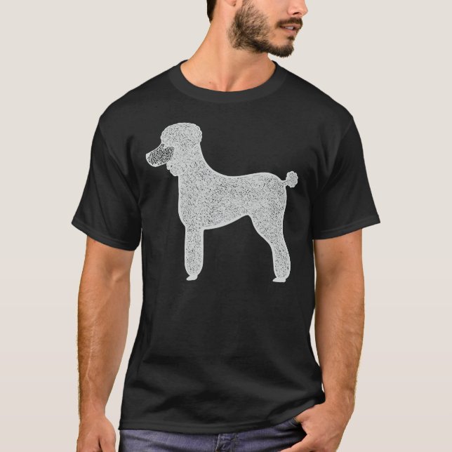 Poodle Ink Cute Dog On Eggplant T Shirt (Framsida)