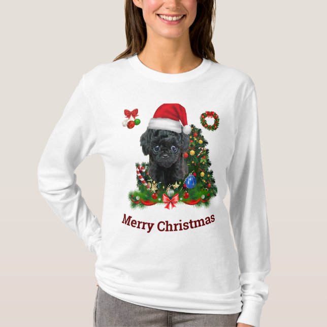 Poodle jul  T-shirt (Framsida)