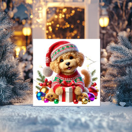 Poodle julpresent  julkort