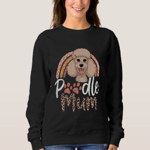 Poodle Mamma Mama Mamma Hund Mamma Regnbåge Leopar T Shirt