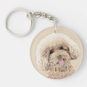 Poodle Miniatyr Leksak Apricot Cream Brun Hund Kon