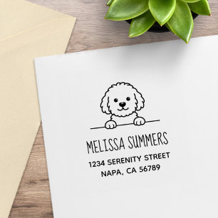 Poodle Mix Hund Doodle Husdjur Adress Stämpel