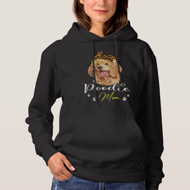 Poodle Mom Leopard Print Dog T Shirt (Framsida)