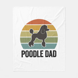Poodle Pappa Vintage Solnedgång Hundälskare Design Fleecefilt