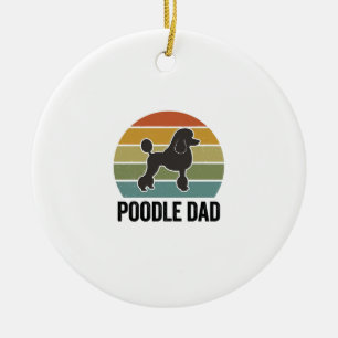 Poodle Pappa Vintage Solnedgång Hundälskare Design Julgransprydnad Keramik