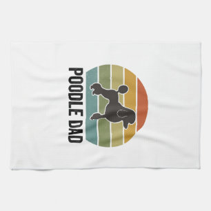 Poodle Pappa Vintage Solnedgång Hundälskare Design Kökshandduk