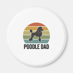 Poodle Pappa Vintage Solnedgång Hundälskare Design Magnet