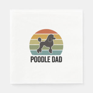 Poodle Pappa Vintage Solnedgång Hundälskare Design Pappersservett