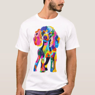Poodle Picasso � Abstrakt Rollig Hundkonst T Shirt