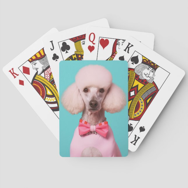 Poodle Pop Art – Elegant & Retro  Casinokort (Baksidan)