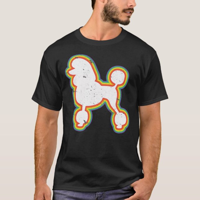 Poodle Retro Style Dog Poodle Lover T Shirt (Framsida)