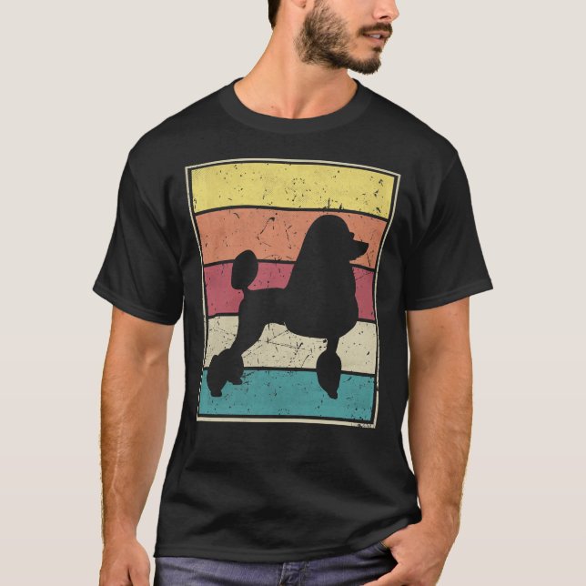 Poodle Retro Vintage Classic T Shirt (Framsida)