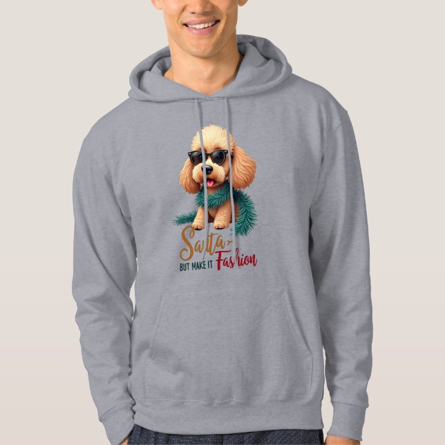 Poodle Santa But Make It Fashion Hoodie (Framsida)