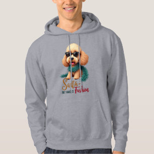 Poodle Santa Men Gör Det Till Mode Tröja Hoodie