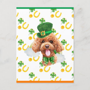 Poodle Shamrock St. Patricks Day Helg Vykort