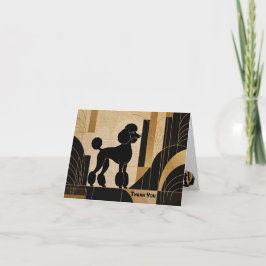 Poodle Silhouette Thank You Notecard Tack Kort