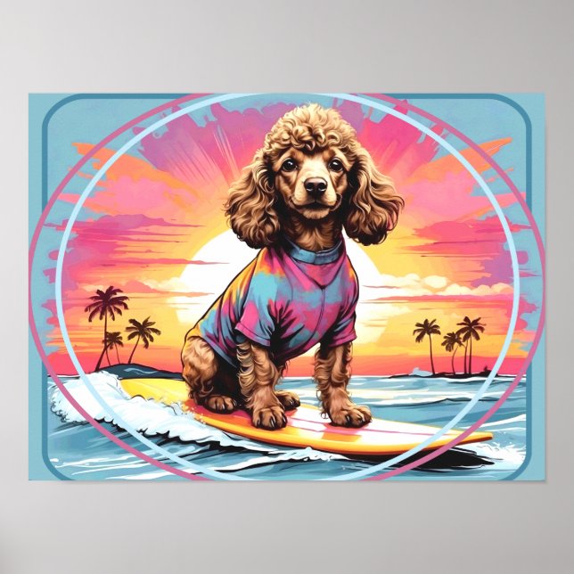 Poodle Surfing Poster (Framsidan)