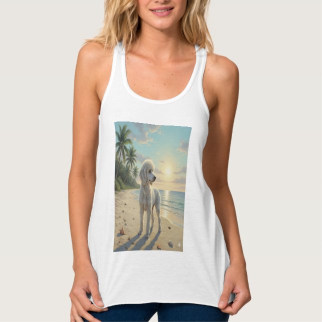 poodle tank top on the beach linne med racerback  (Framsida)