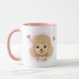 Poodle Valentine Watercolor Mug with Custom Name Mugg