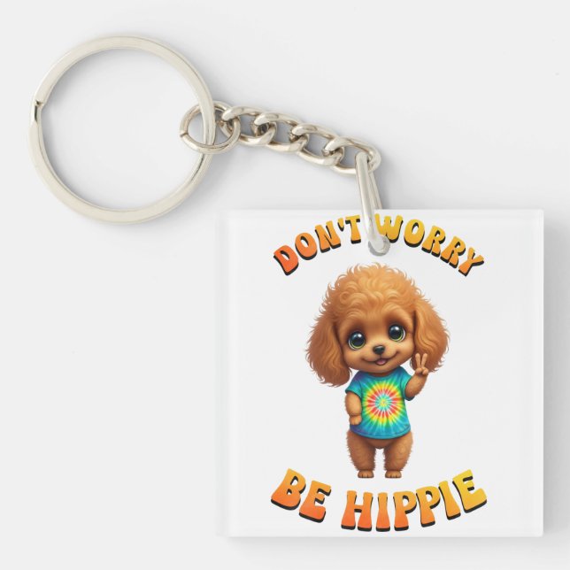 Poodle Valp Hippie Glad Hund  (Framsidan)