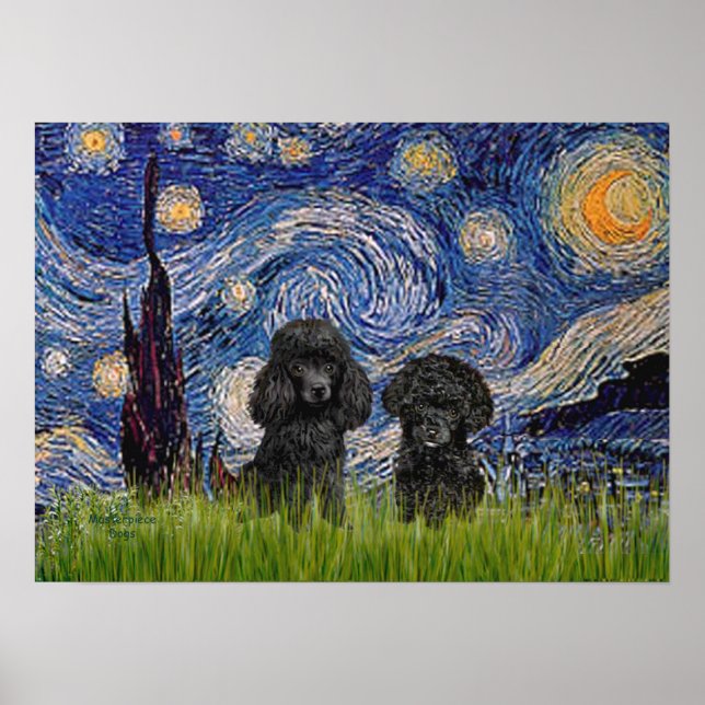 Poodlepar (svart) - Stjärnnatt Poster (Framsidan)