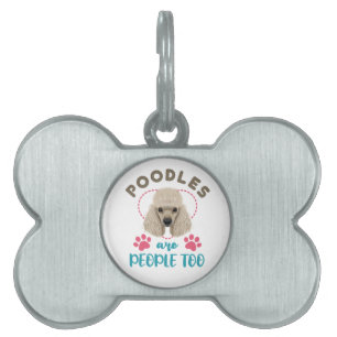 Poodles Är Också Människor Pudel Ägare Älskare ID-bricka Husdjur