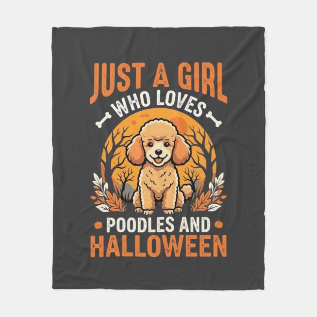 Poodles Halloween Flicka Hund Ägare Design_1 Fleecefilt (Framsidan)