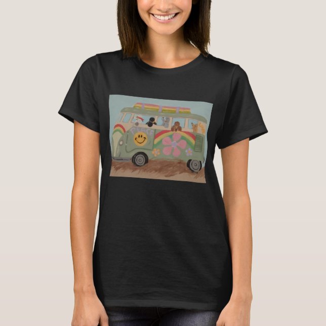 Poodles in Hippy Van T Shirt (Framsida)