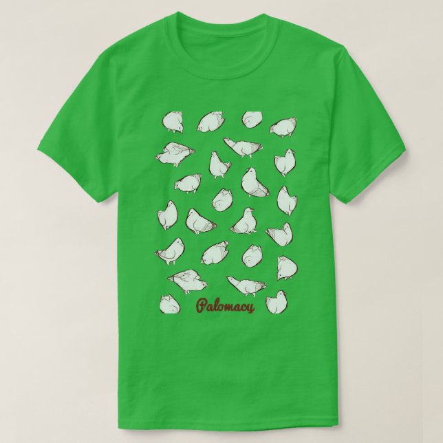 Poofy Pigeons vit 1 T Shirt (Design framsida)