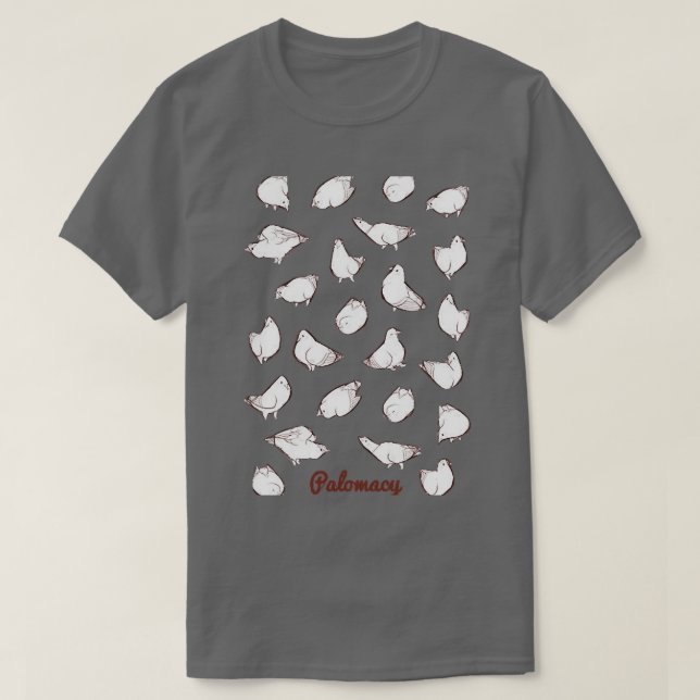 Poofy Pigeons White T Shirt (Design framsida)