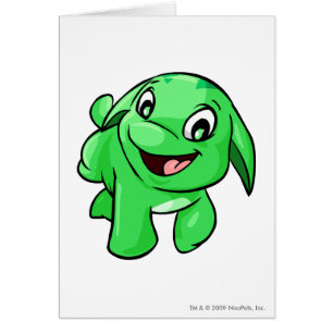 Poogle grönt hälsningskort