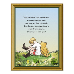 Pooh Bear Ord of Encouragement Fototryck