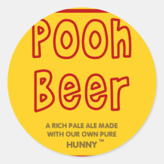 Pooh Beer Runt Klistermärke