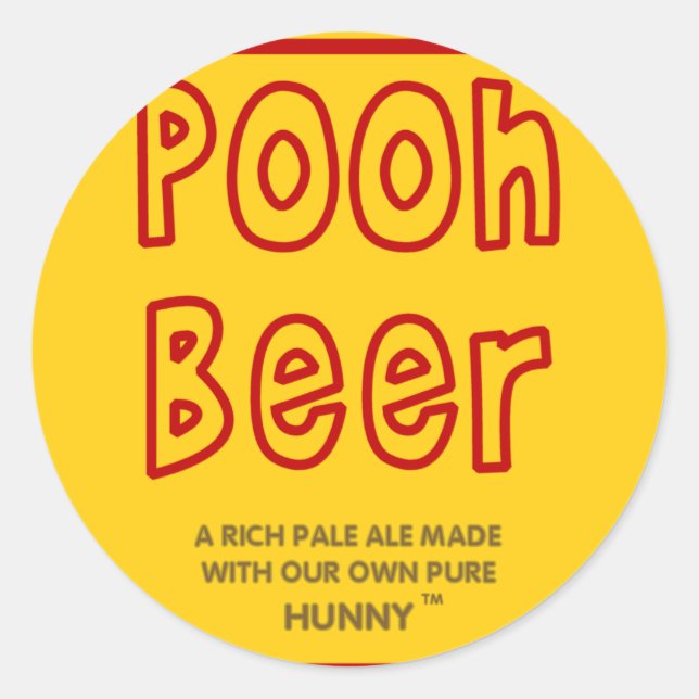 Pooh Beer Runt Klistermärke (Framsida)
