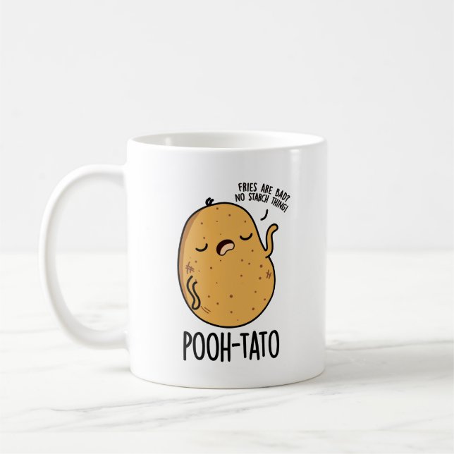 Pooh-tato Funny Potato Pun Kaffemugg (Vänster)