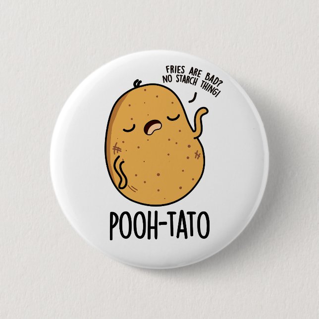 Pooh-tato Funny Potato Pun Knapp (Framsida)