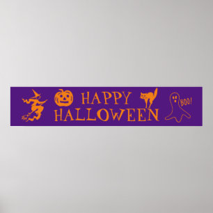 Pooky för happy halloween lila orange poster