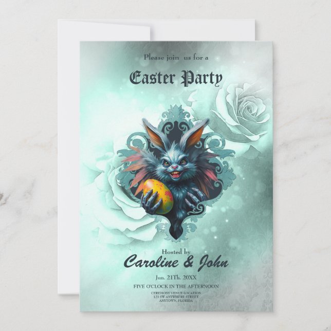 Pooky Påsk kanin Inbjudningar (Framsida)